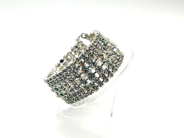 Vintage Shocking Bright Six Row Rhinestone Bracelet