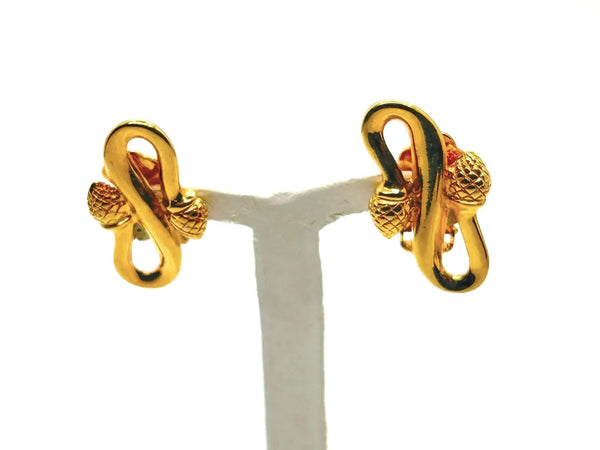 Double Knot Acorn Fendi Clip on Earrings