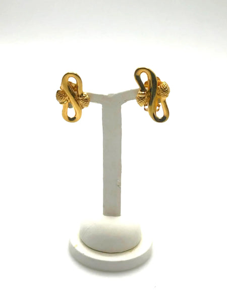 Double Knot Acorn Fendi Clip on Earrings