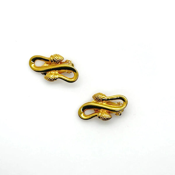 Double Knot Acorn Fendi Clip on Earrings