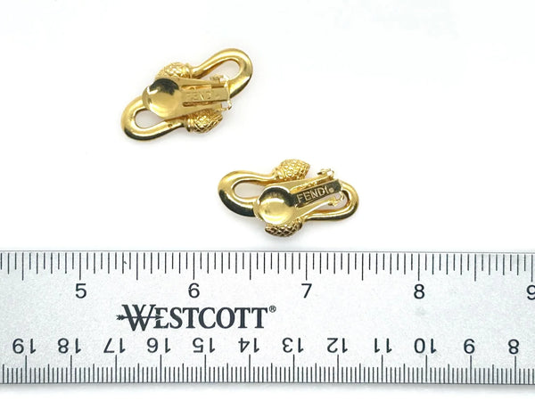 Double Knot Acorn Fendi Clip on Earrings