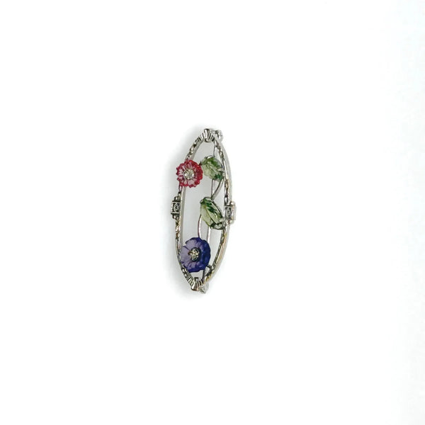 Perfect for vintage jewelry lovers: our Antique Springtime Floral Brooch provides early 20th century elegance with colorful blooms and sparkling marcasite. Shop today!