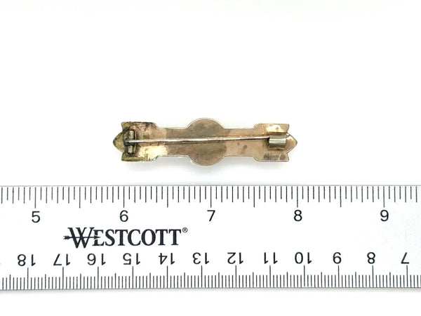 Antique Victorian Bar Brooch with Red Stone