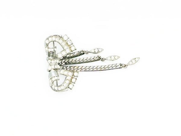 Vintage Art Deco Bow Brooch with Dangles - Lamoree’s Vintage