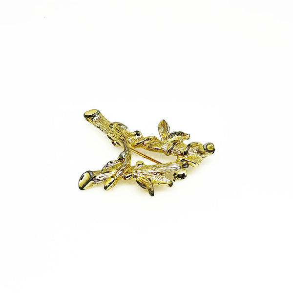 Sarah Coventry Initial "A" Vintage Brooch (1964) - Showcase timeless style with this gold-toned bamboo-look initial brooch. Signed SarahCov and measures 2". Shop now!