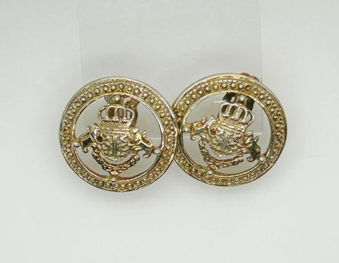 Ivana Coat of Arms Heraldic Clip On Earrings (1990s) - Lamoree’s Vintage