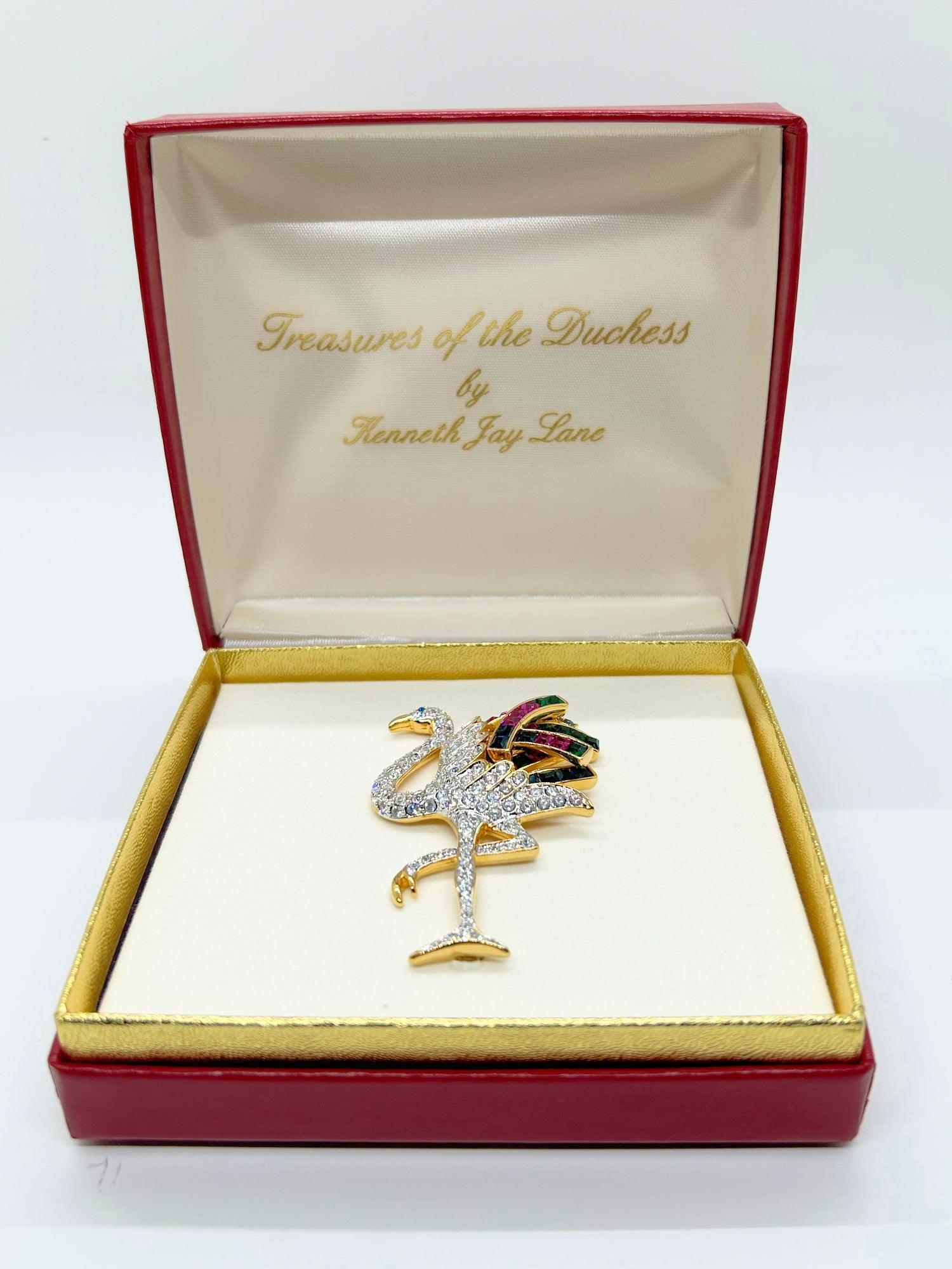 Kenneth J Lane Treasures of the Duchess Flamingo Brooch: Very Hard to Find - Lamoree’s Vintage