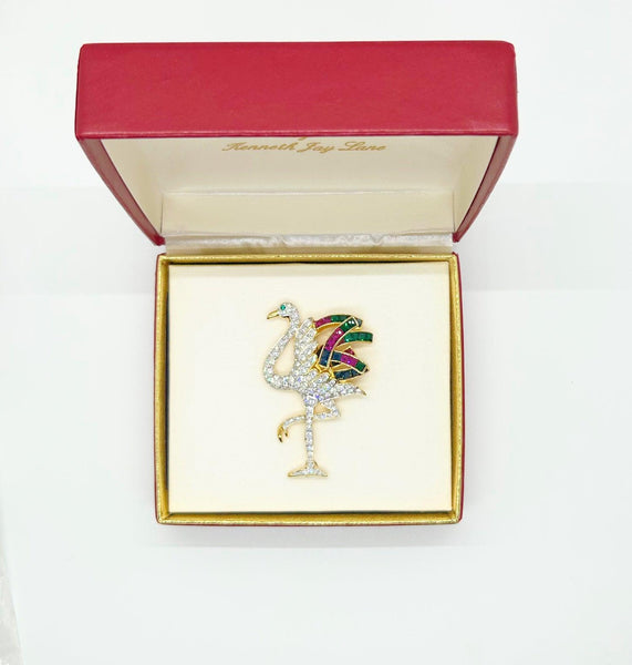 Kenneth J Lane Treasures of the Duchess Flamingo Brooch: Very Hard to Find - Lamoree’s Vintage