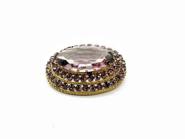 Perfect for collectors seeking distinctive vintage brooches: our Vintage Lavender and Purple Layered Brooch provides timeless elegance and a bold statement. Shop today!