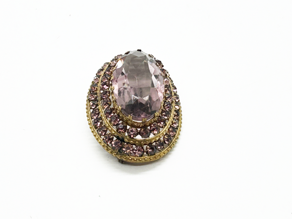 Perfect for collectors seeking distinctive vintage brooches: our Vintage Lavender and Purple Layered Brooch provides timeless elegance and a bold statement. Shop today!