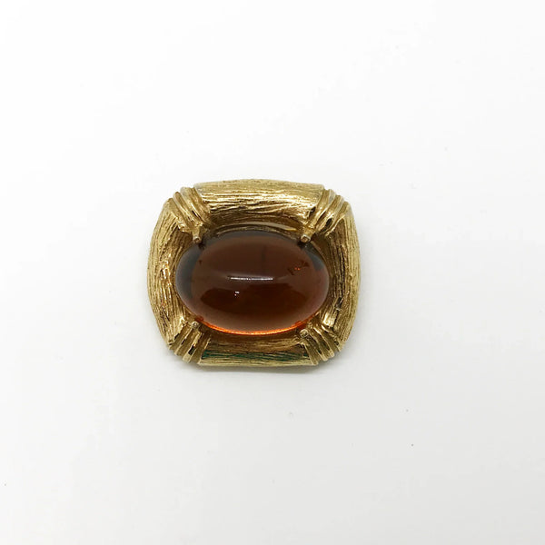 Mouth-Watering Amber Glass Vintage  Les Bernard Brooch