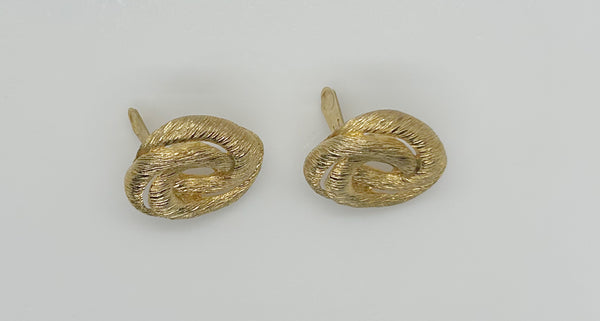 Vintage Les Bernard Gold Twist Clip Earrings