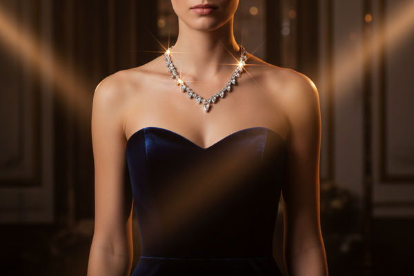 Discover the magic of this stunning vintage Superb Kramer Rhinestone Necklace, where icy brilliance meets timeless elegance.