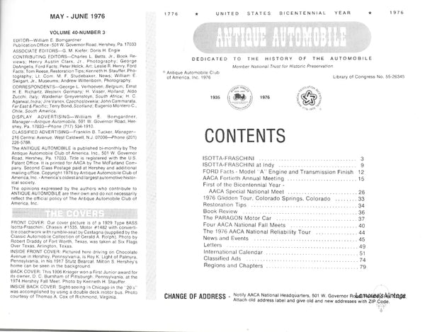 Antique Automobile Magazine May June 1978