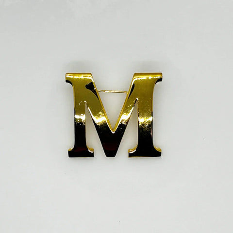 Vintage Initial "M"Gold Brooch