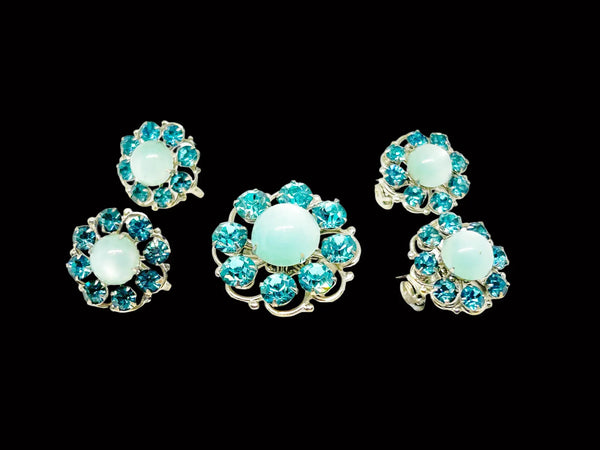 Vintage Five Piece Jewelry Set with Moonlgow Style Stones