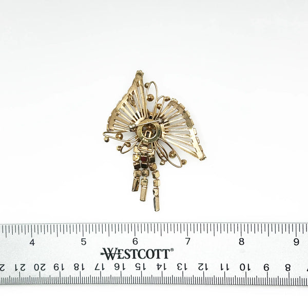 M&S 1/20 12kt G.F. Abstract Butterfly Pink and Clear Brooch/Pendant