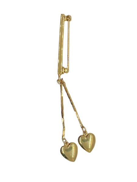Napier Double Dangling Heart Vintage Pin