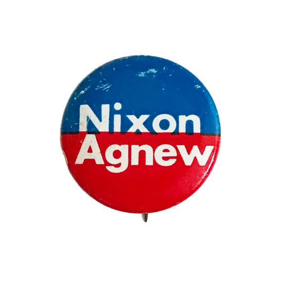 Perfect for collectors and history enthusiasts: our Nixon-Agnew Pin Back 1972 Presidential Campaign provides authentic vintage campaign memorabilia. Shop today!