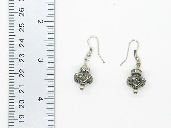 Detailed and Dainty Silver Vintage Pagoda Earrings