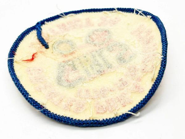 This vintage Greater Phila. Girls Council District 24 patch from the American Bicentennial period features the dates "1776-1976" embroidered in red along the top curve, commemorating the 200th anniversary of American independence. 