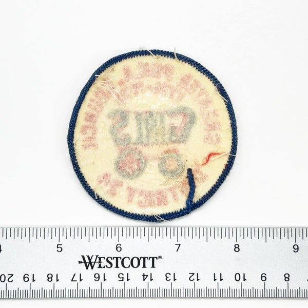 This vintage Greater Phila. Girls Council District 24 patch from the American Bicentennial period features the dates "1776-1976" embroidered in red along the top curve, commemorating the 200th anniversary of American independence. 