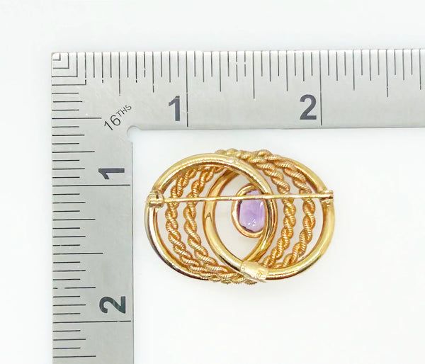 Perfect for vintage jewelry collectors and style lovers: our Vintage Van Dell Brooch With Purple Stone, 1/20th 12K provides timeless elegance. Shop today!