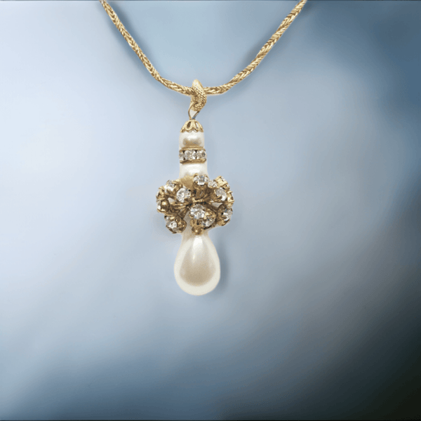 Rare and Most Beautiful Hattie Carnegie Vintage Pearl Drop Pendant - Lamoree’s Vintage