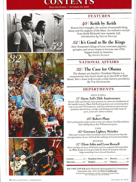Rolling Stone Magazine October 28, 2010. Keith Richards