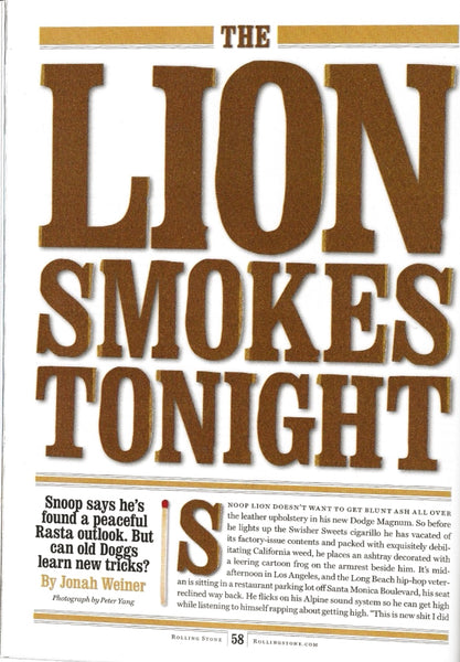 Rolling Stone Magazine, Issue 1183, dated May 23, 2013 Snoop Dogg