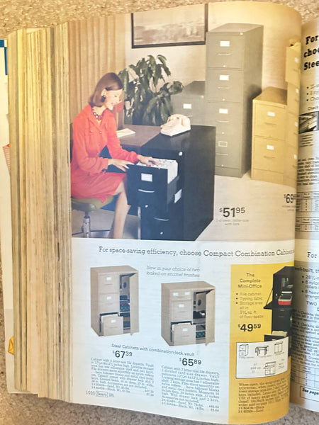 Buckle up for a wild ride through 1974 with this gloriously thick Sears catalog—all 1427 pages of it! This spring-to-summer edition is basically a time machine disguised as a shopping guide, packed with the most wonderfully outrageous fashions, furniture, and gadgets that defined the decade