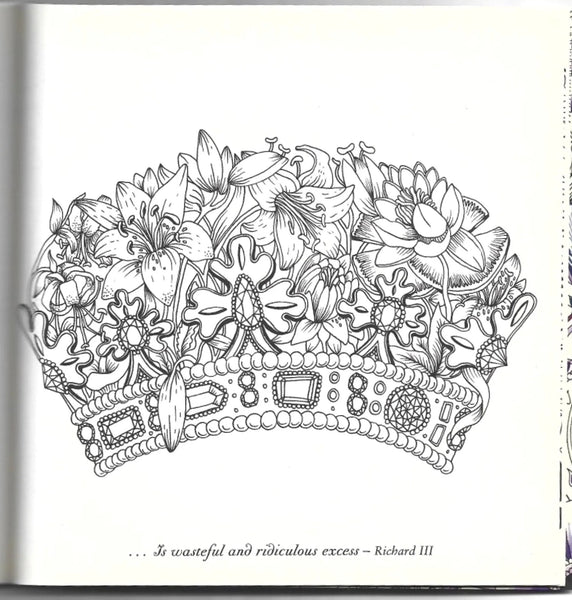 "Colouring book titled 'Escape to Shakespeare's World
