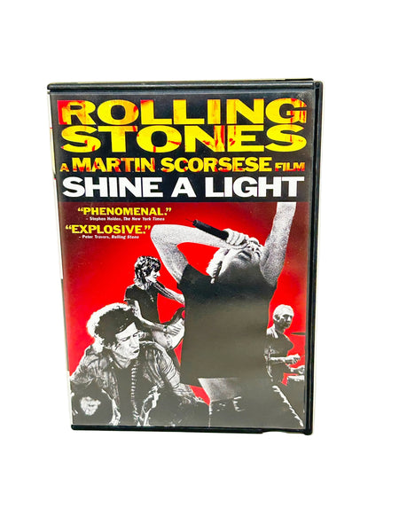DVD cover of 'Shine a Light' featuring Rolling Stones and Martin Scorsese text.