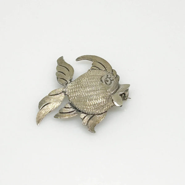 Vintage Detailed Mexican Silver Fish Brooch