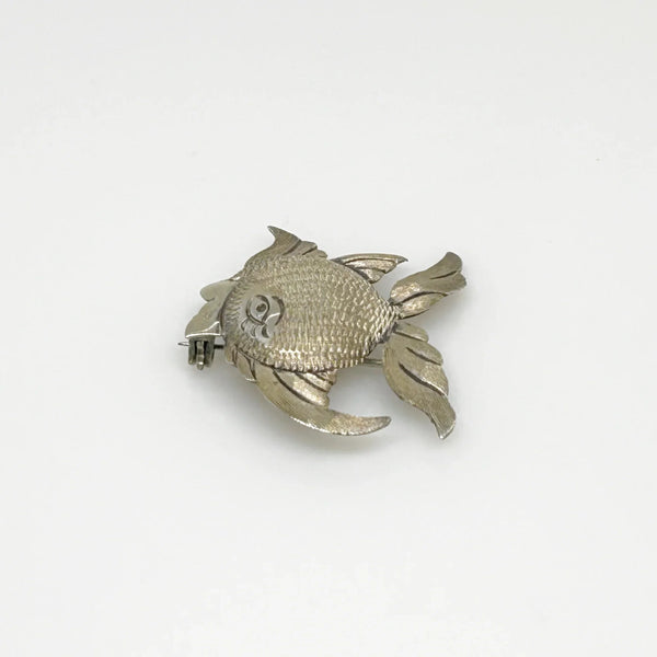 Vintage Detailed Mexican Silver Fish Brooch