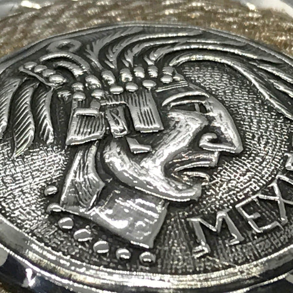 Silver Mexican Aztec Emblem Brooch/ Pendant - Lamoree’s Vintage
