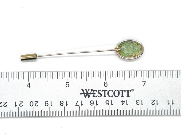 Perfect for vintage lovers: our "Lily of the Valley" Antique Essex Crystal Reverse Intaglio Stickpin provides exquisite floral artistry. Shop today!