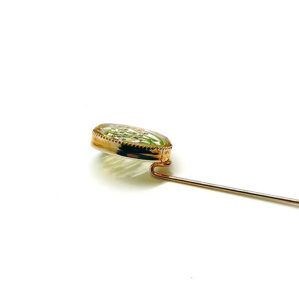Vintage Reverse Intaglio Essex Crystal Floral Lapel Pin