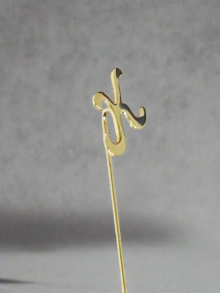This vintage Monet stickpin is a simple but effective way to give your outfit just a touch of flair. I remember wearing stickpins like this in the early 80s, on a short fitted blazer. It was the "look," usually with pants or jeans tucked into boots. The pin is ageless, with its simple font and single letter.