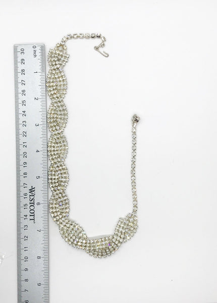 Super Sparkling Braided Vintage Rhinestone Necklace - Lamoree’s Vintage