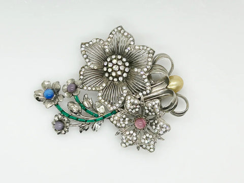 Massive Vintage Thelma Deutsch Floral Brooch