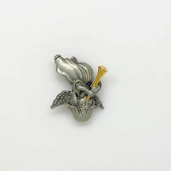 Vintage Daria Two-tone Trumpeting Angel Brooch