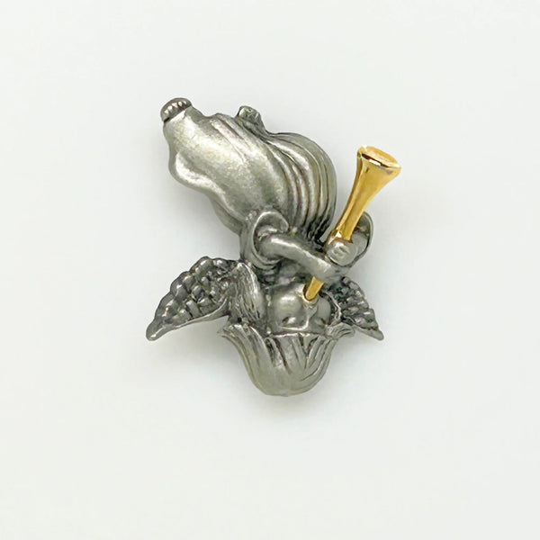 Vintage Daria Two-tone Trumpeting Angel Brooch