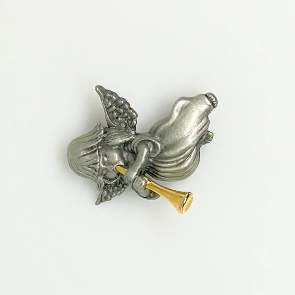Vintage Daria Two-tone Trumpeting Angel Brooch