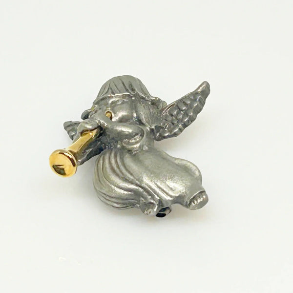 Vintage Daria Two-tone Trumpeting Angel Brooch