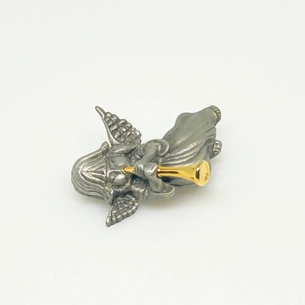 Vintage Daria Two-tone Trumpeting Angel Brooch