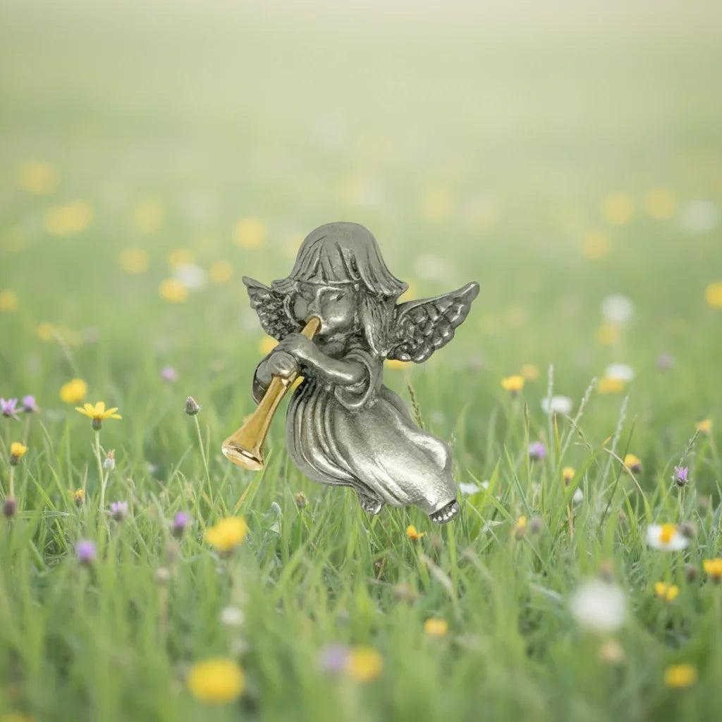 Vintage Daria Two-tone Trumpeting Angel Brooch