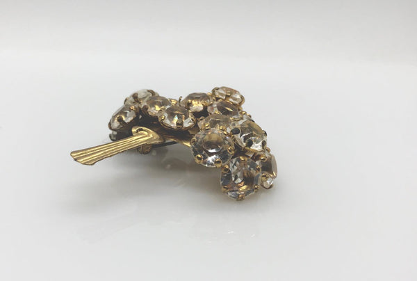 Vintage Bouquet Brooch with Sparkling Clear Stones - Lamoree’s Vintage