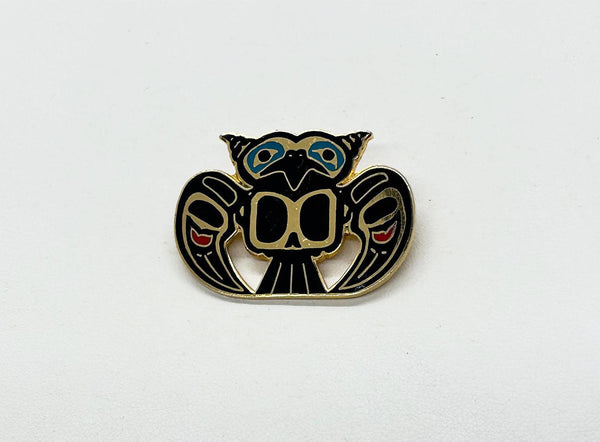 Vintage David Audette Native American Owl Enamel Brooch - Lamoree’s Vintage