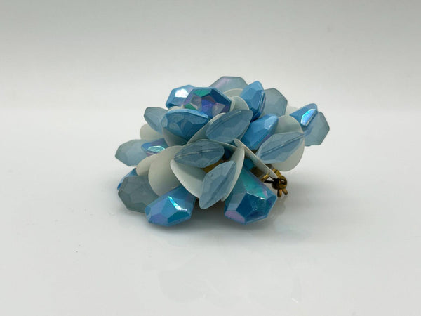 Vintage Layered Blue Petals Floral Brooch - Lamoree’s Vintage